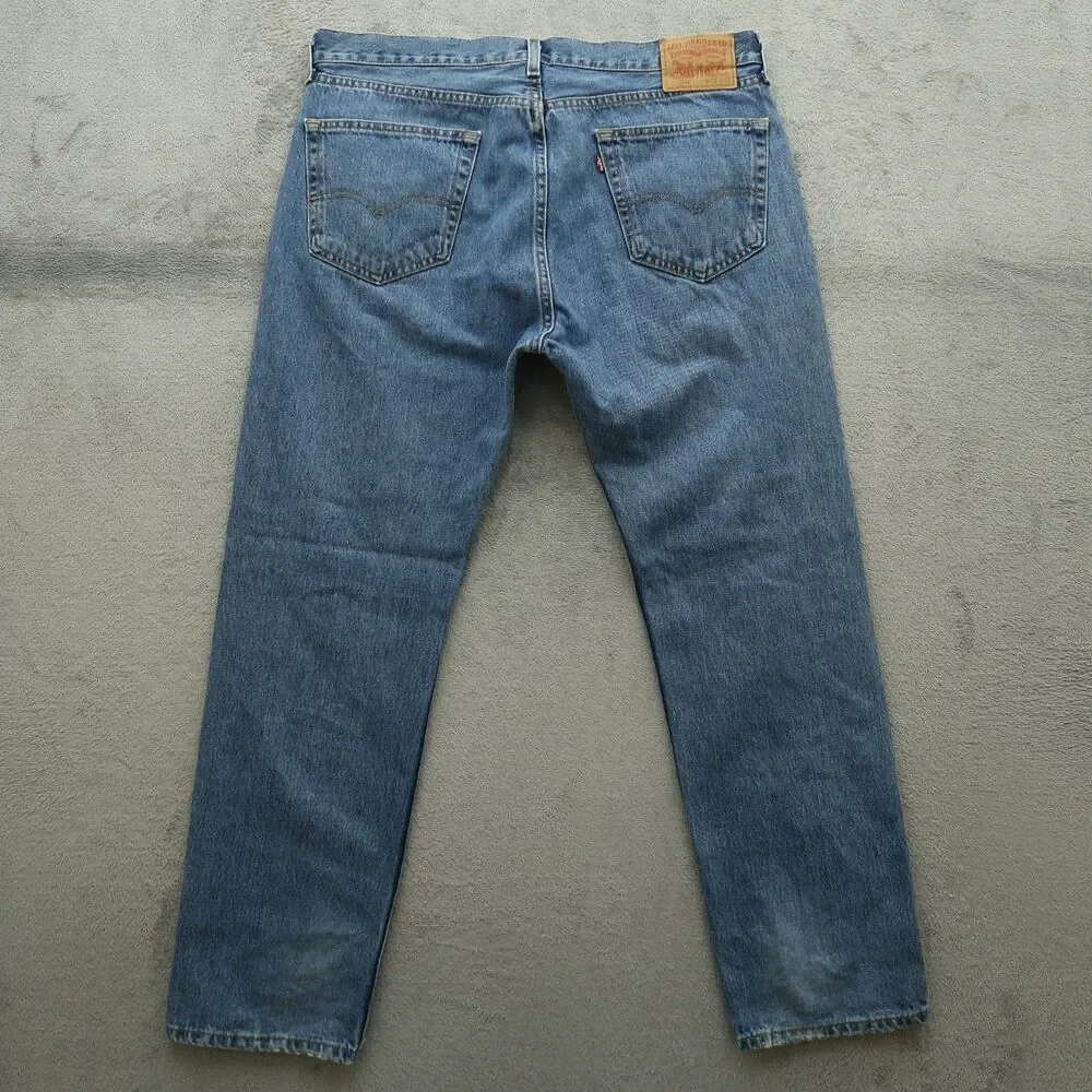 Levi's 505 Jeans Mens Size 36x32 Blue Regular Straight 100% Cotton Denim